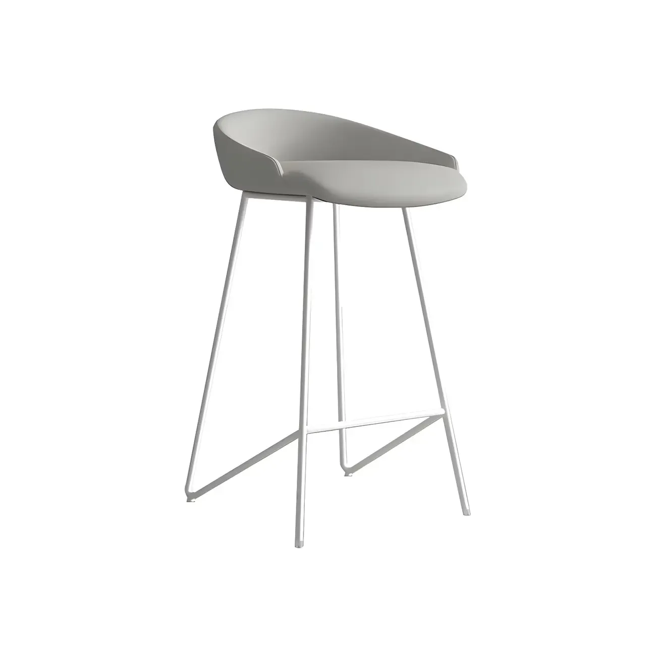 Leather Industrial Bar Stools with Low Back Image - 8