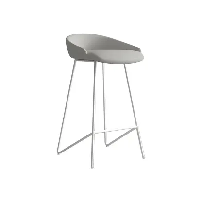 Leather Industrial Bar Stools with Low Back Image - 8