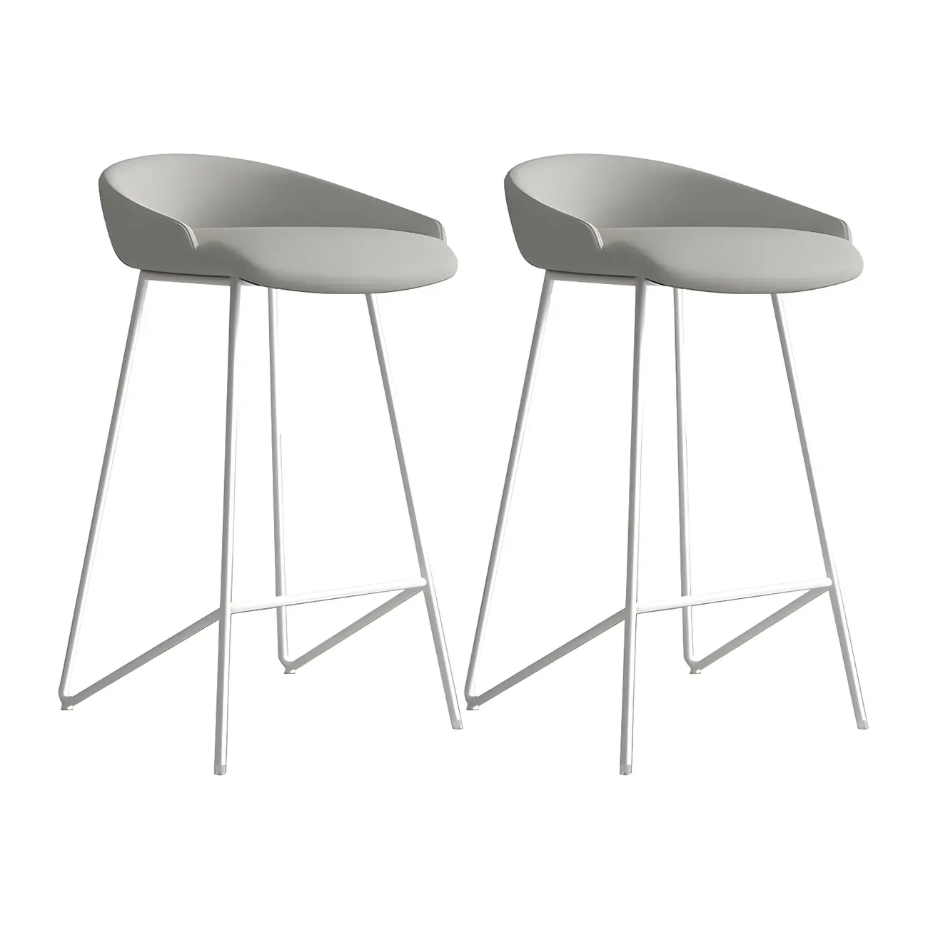 Leather Industrial Bar Stools with Low Back Image - 10 | homeyfad