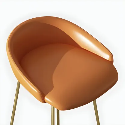 Leather Industrial Bar Stools with Low Back Image - 11