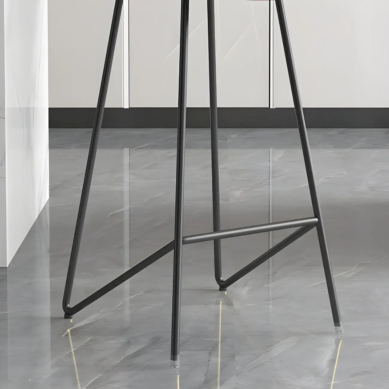 Leather Industrial Bar Stools with Low Back Image - 12