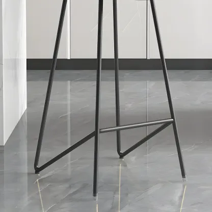 Leather Industrial Bar Stools with Low Back Image - 12