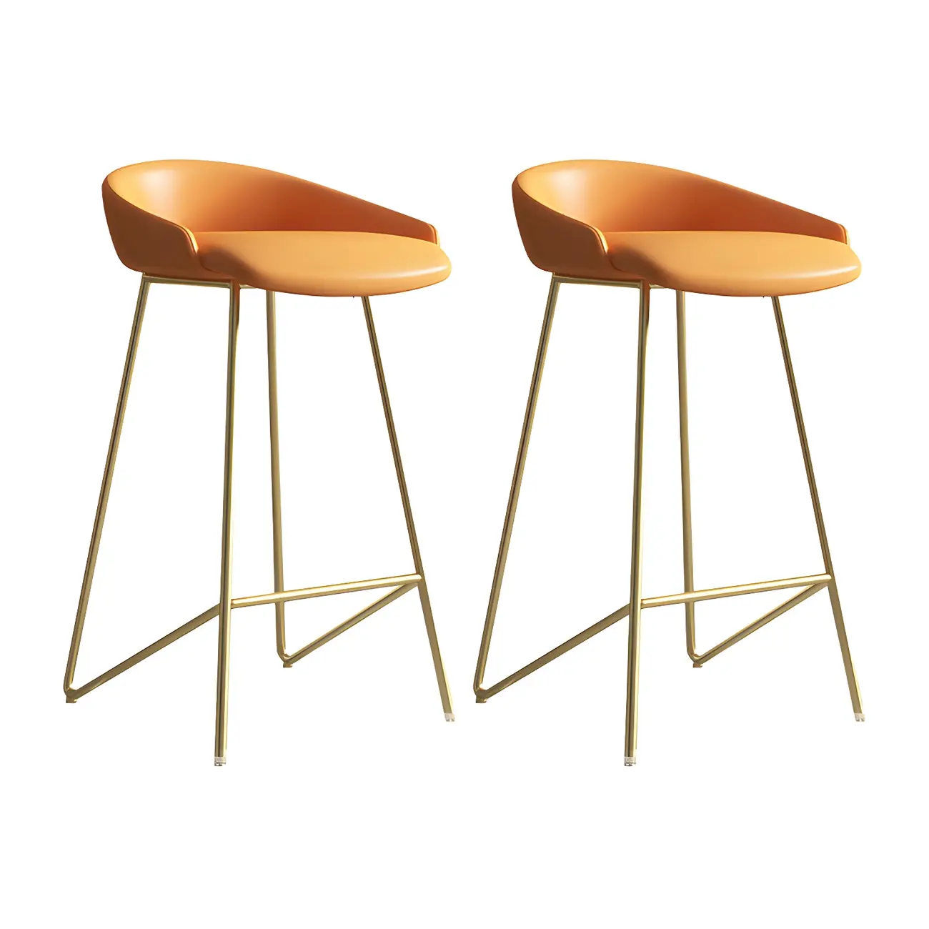 Leather Industrial Bar Stools with Low Back Image - 14 | homeyfad