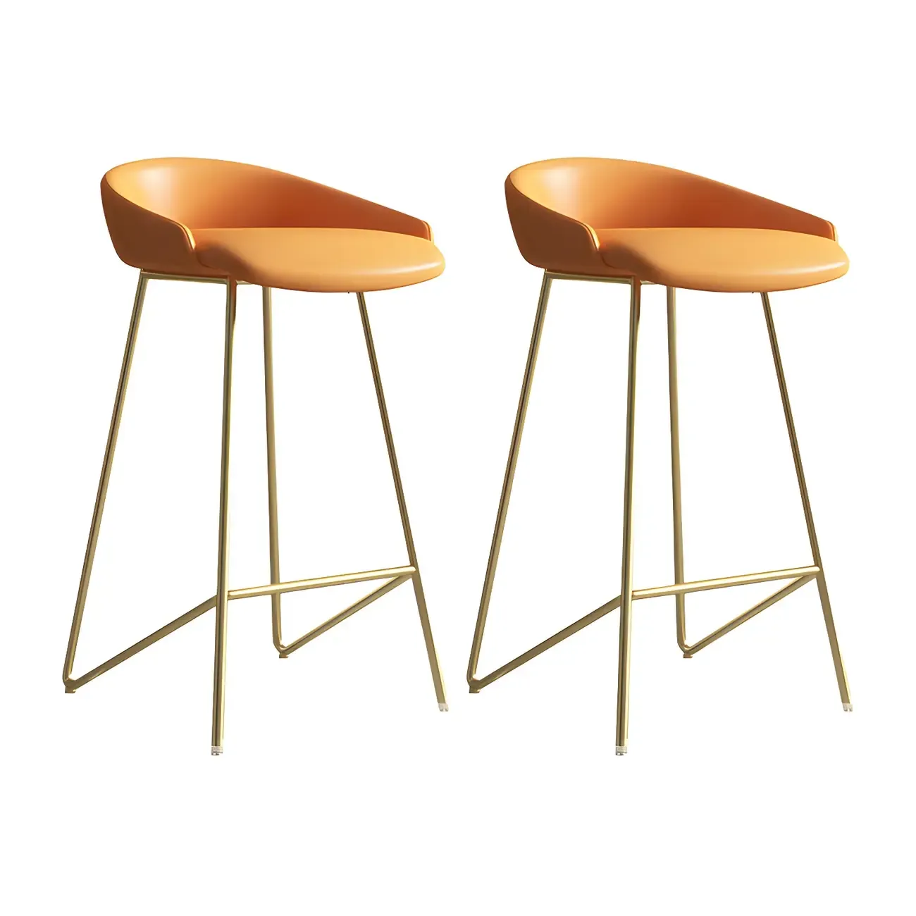 Leather Industrial Bar Stools with Low Back Image - 14