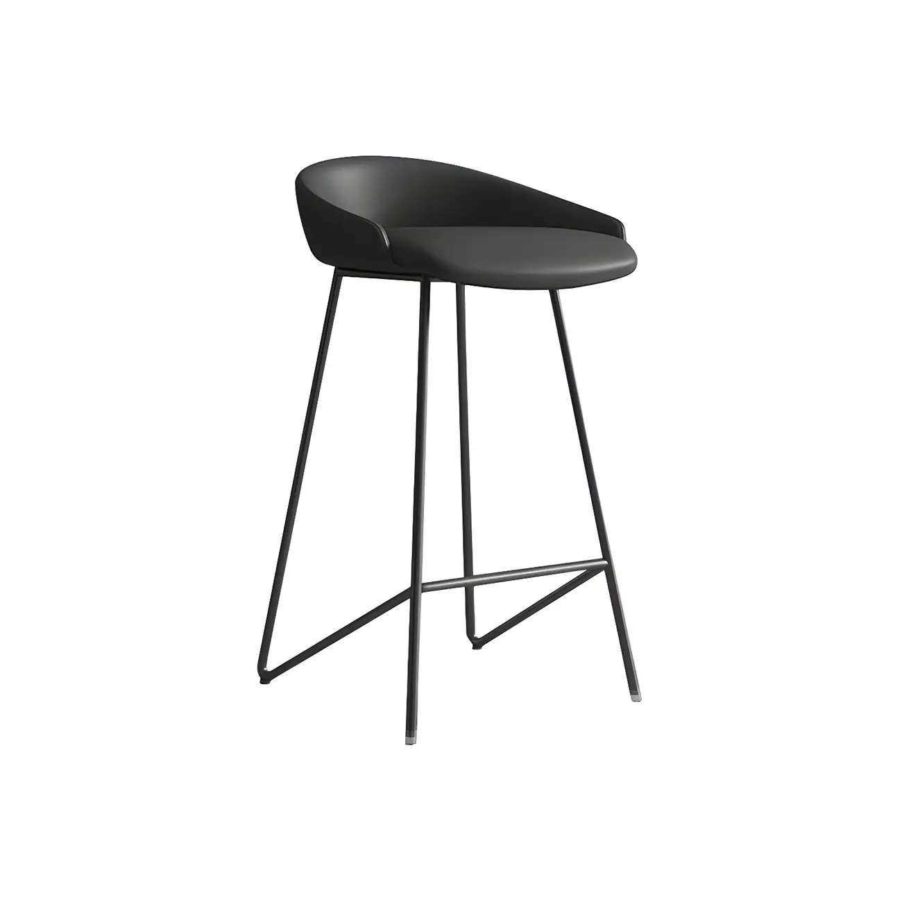 Leather Industrial Bar Stools with Low Back Image - 15 | homeyfad