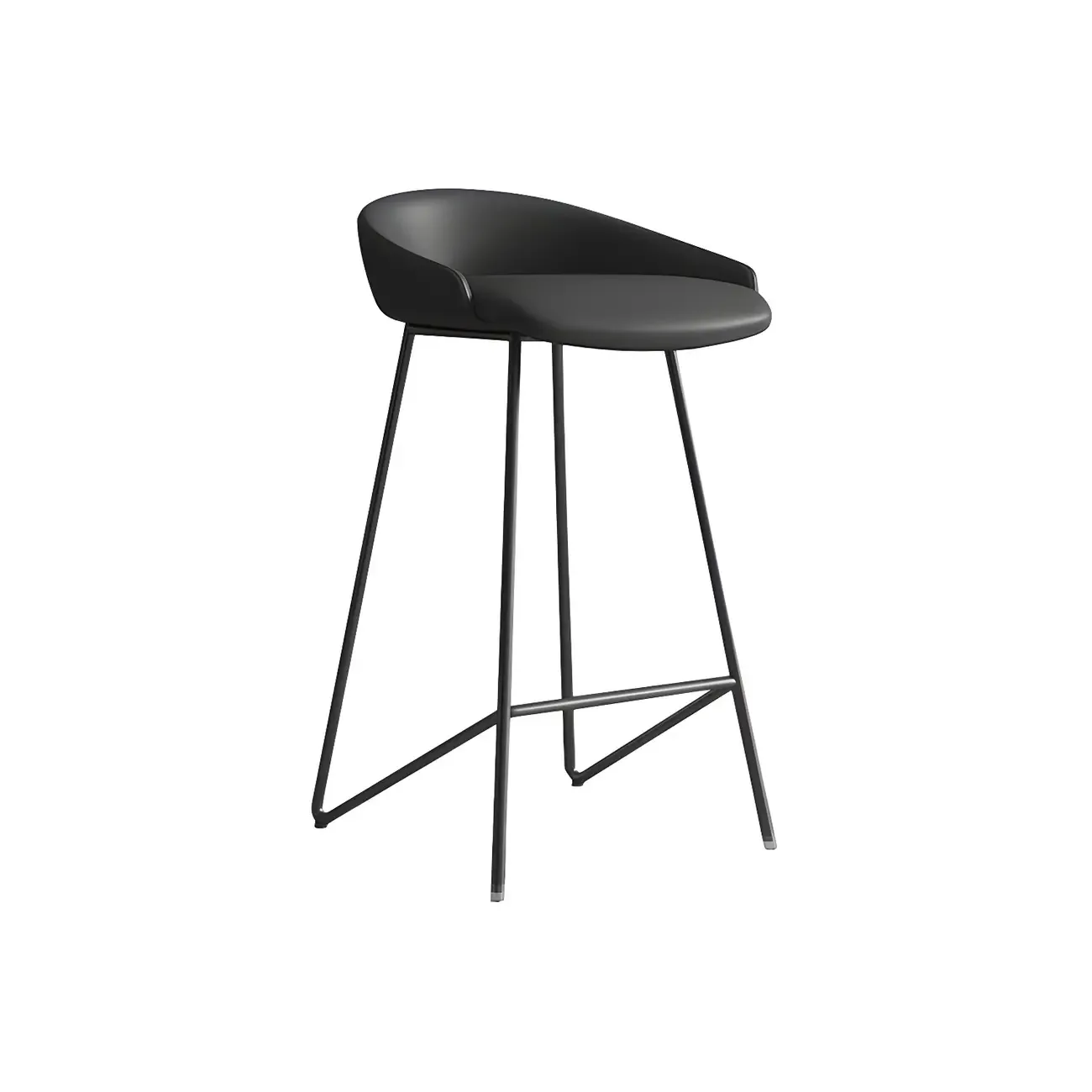 Leather Industrial Bar Stools with Low Back Image - 15