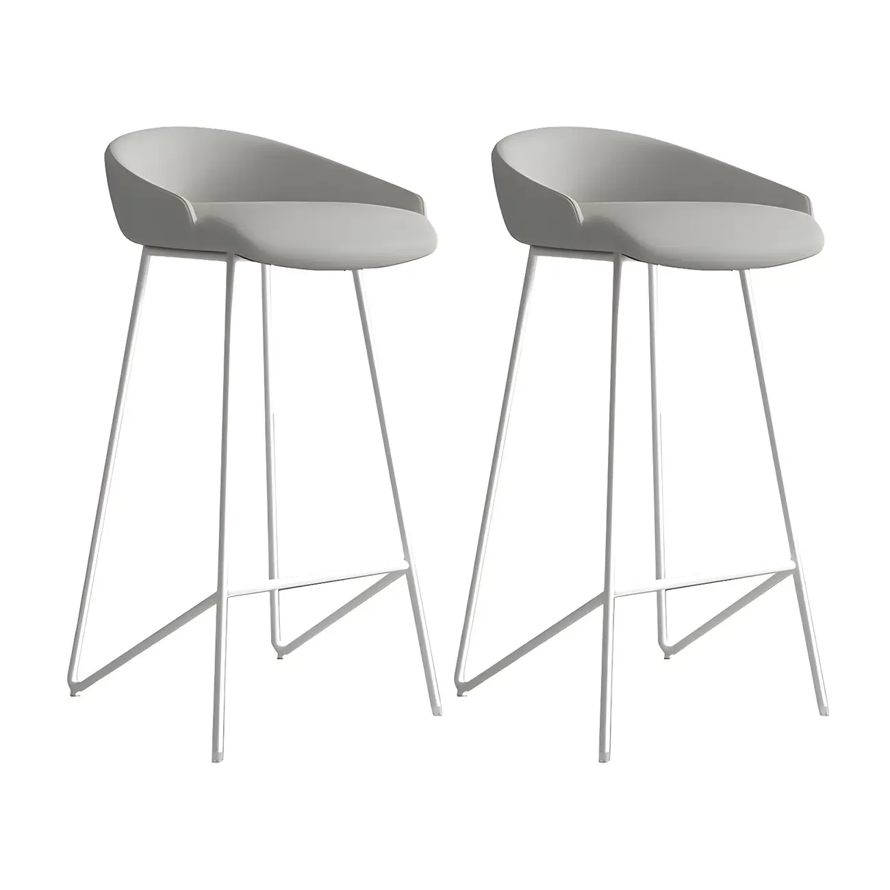 Leather Industrial Bar Stools with Low Back Image - 17