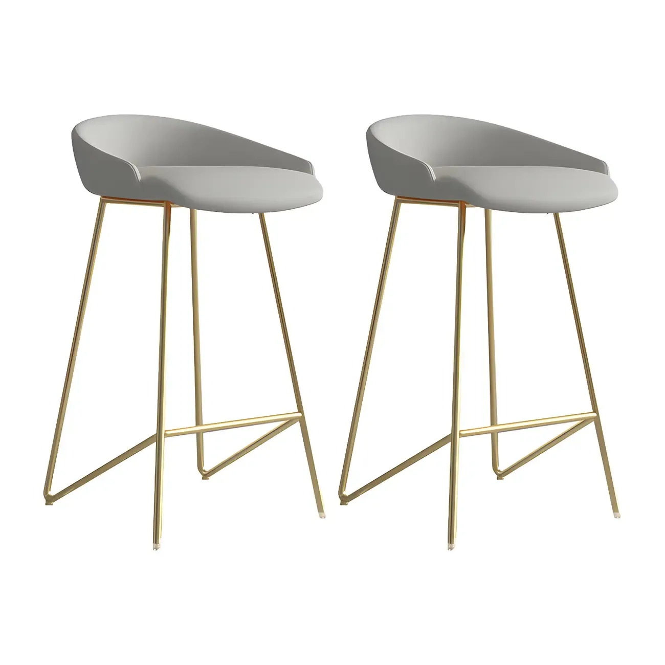 Leather Industrial Bar Stools with Low Back Image - 19