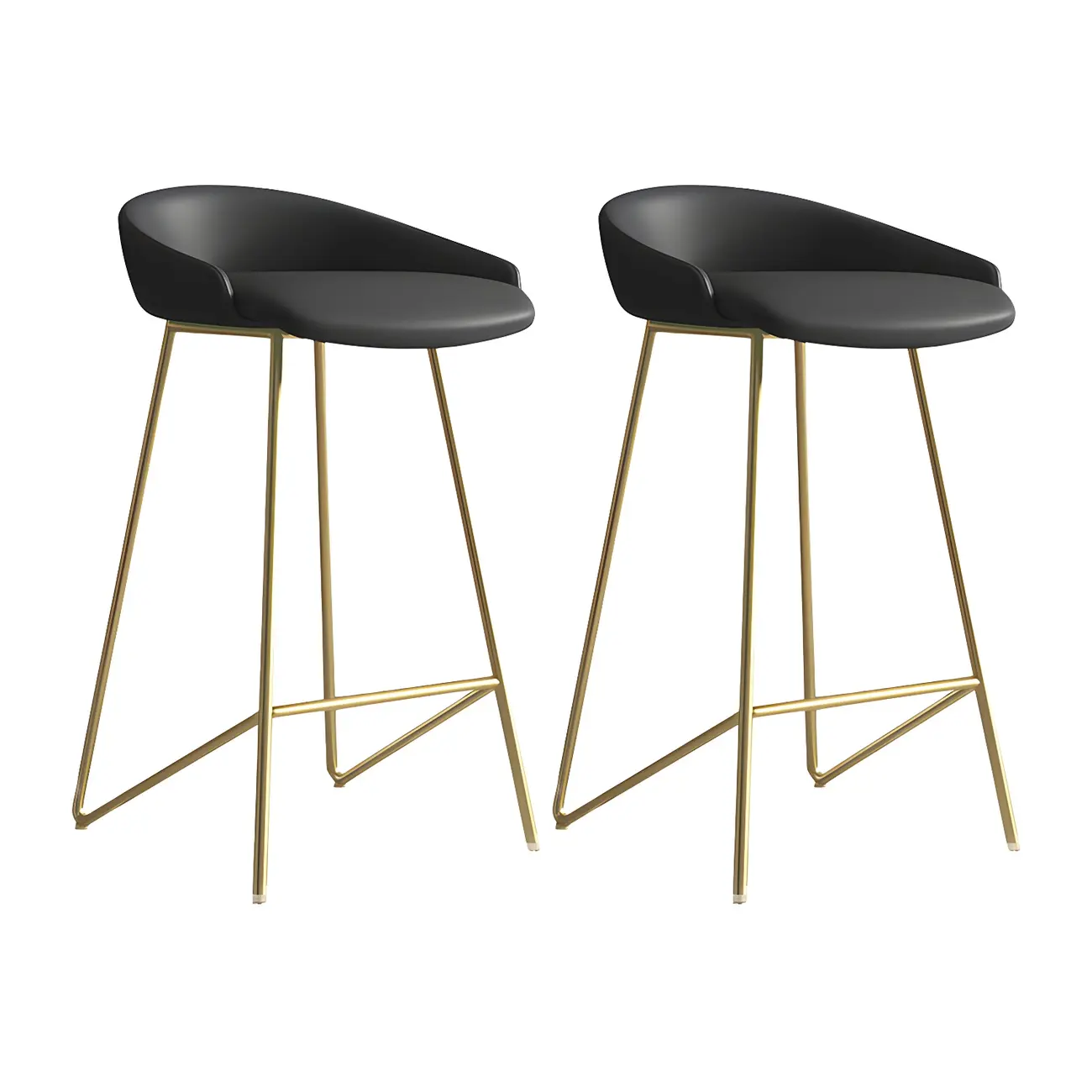 Leather Industrial Bar Stools with Low Back Image - 21 | homeyfad