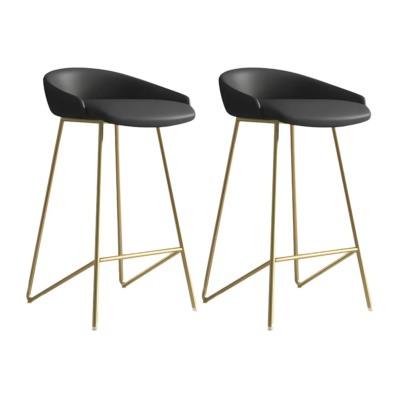 Leather Industrial Bar Stools with Low Back Image - 21