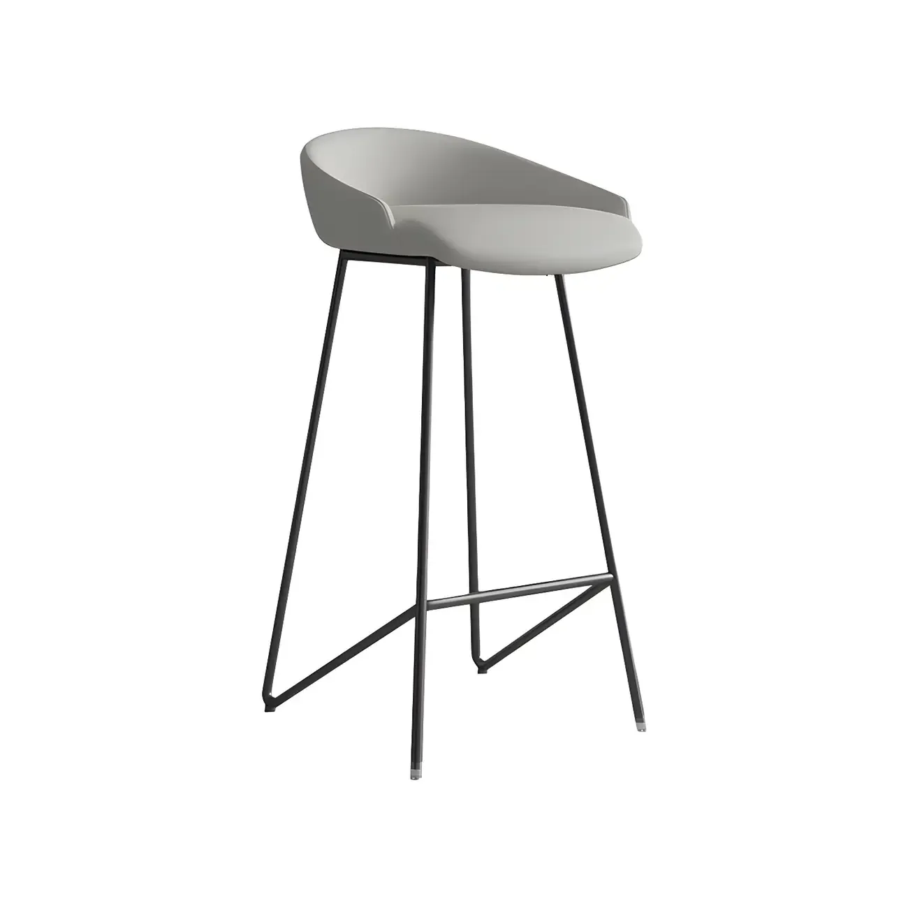 Leather Industrial Bar Stools with Low Back Image - 25