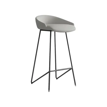 Leather Industrial Bar Stools with Low Back Image - 25