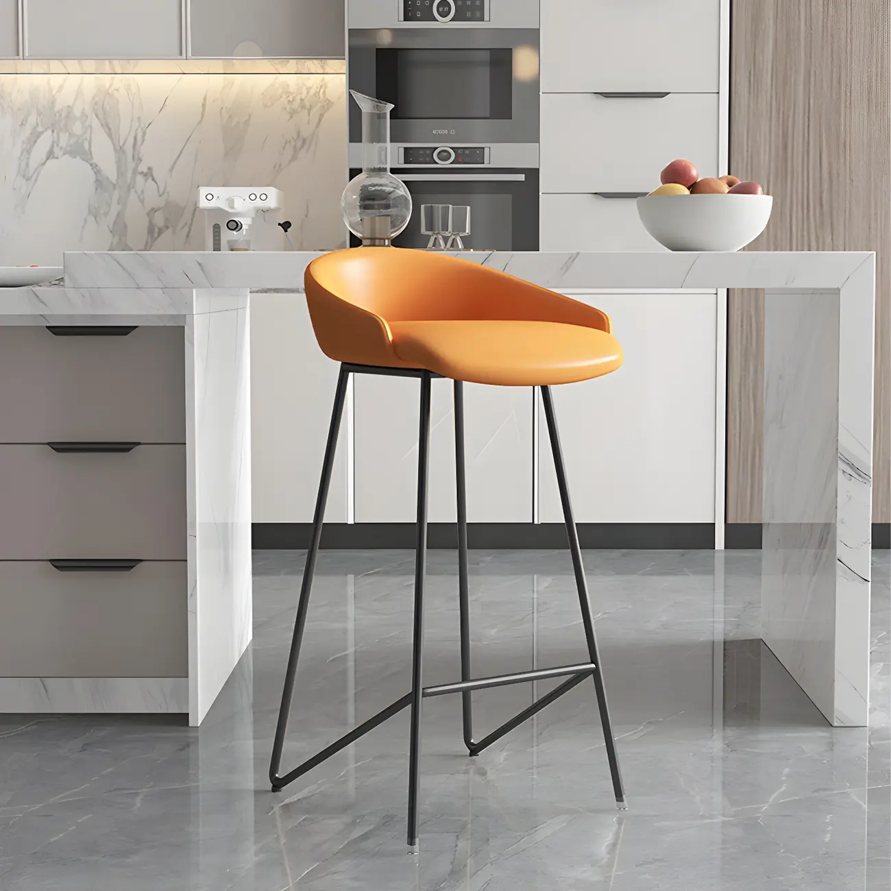 Leather Industrial Bar Stools with Low Back Image - 28 | homeyfad