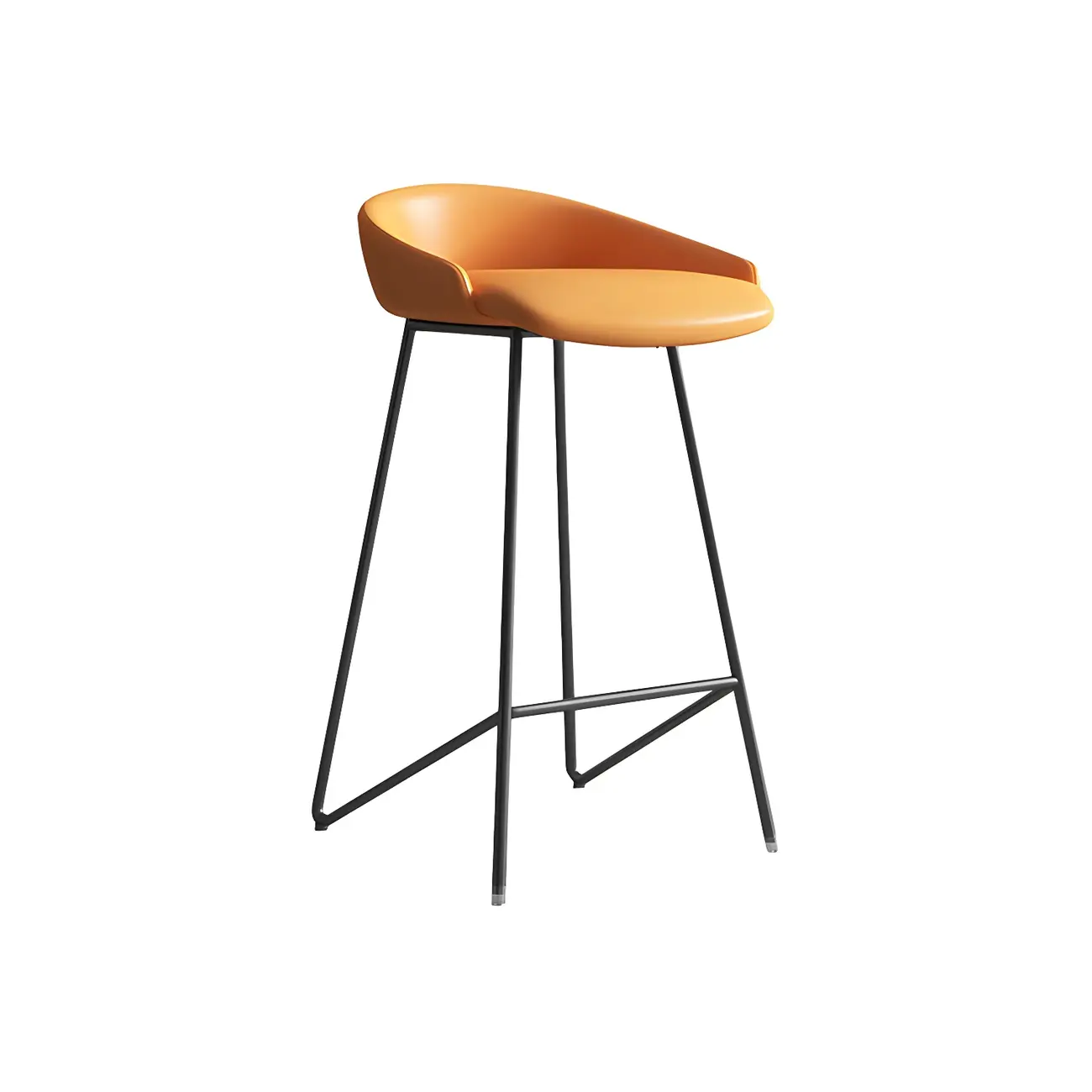 Leather Industrial Bar Stools with Low Back Image - 30 | homeyfad