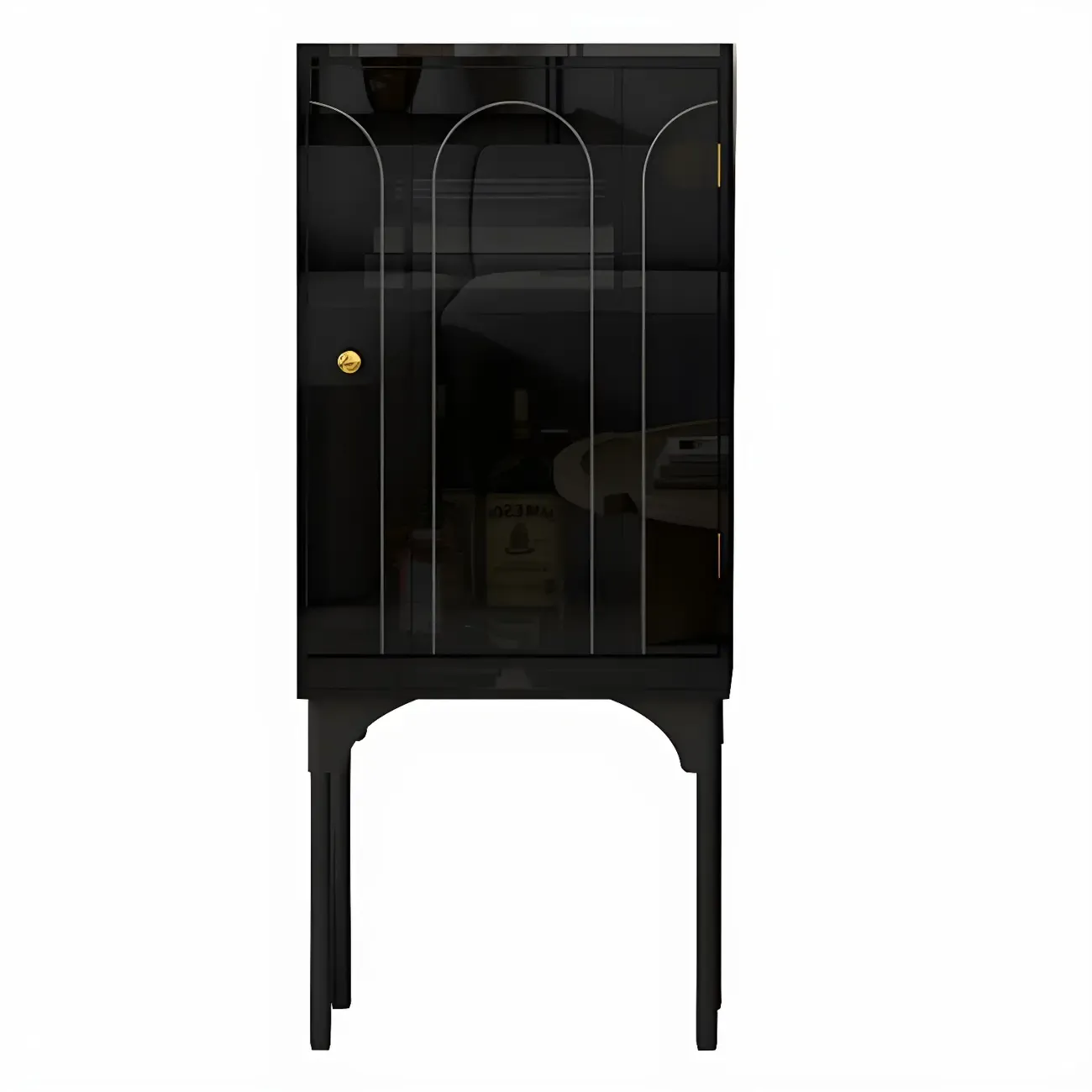 Modern Plastic/Acrylic Sideboard Cabinets with Shelves in Red Image - 5