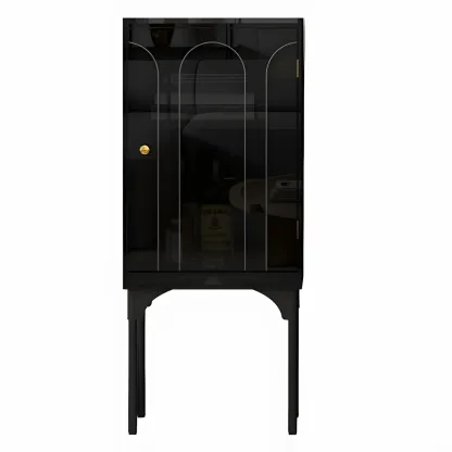 Modern Plastic/Acrylic Sideboard Cabinets with Shelves in Red Image - 5