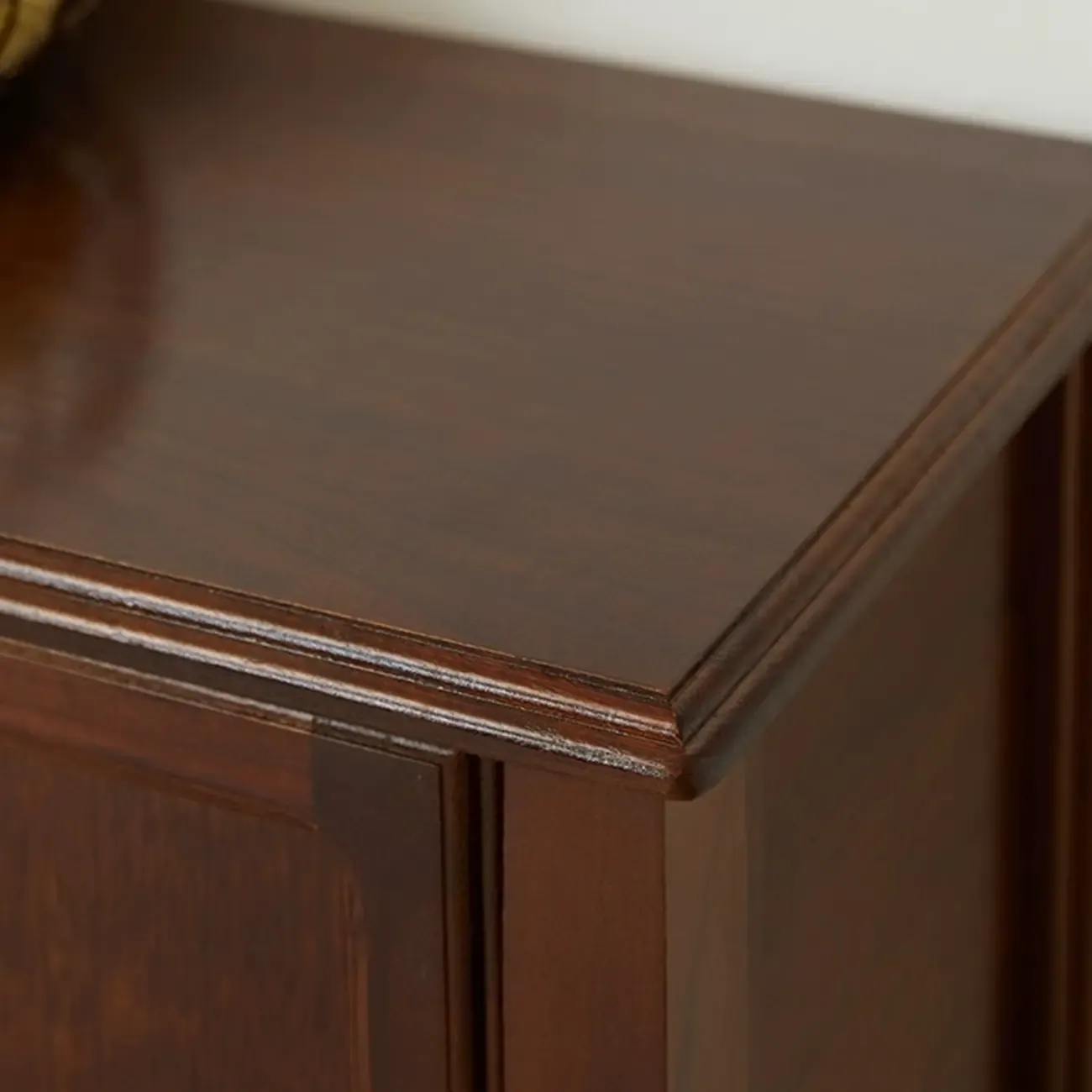 Traditional Brown Wooden Console Table with Drawers Image - 12