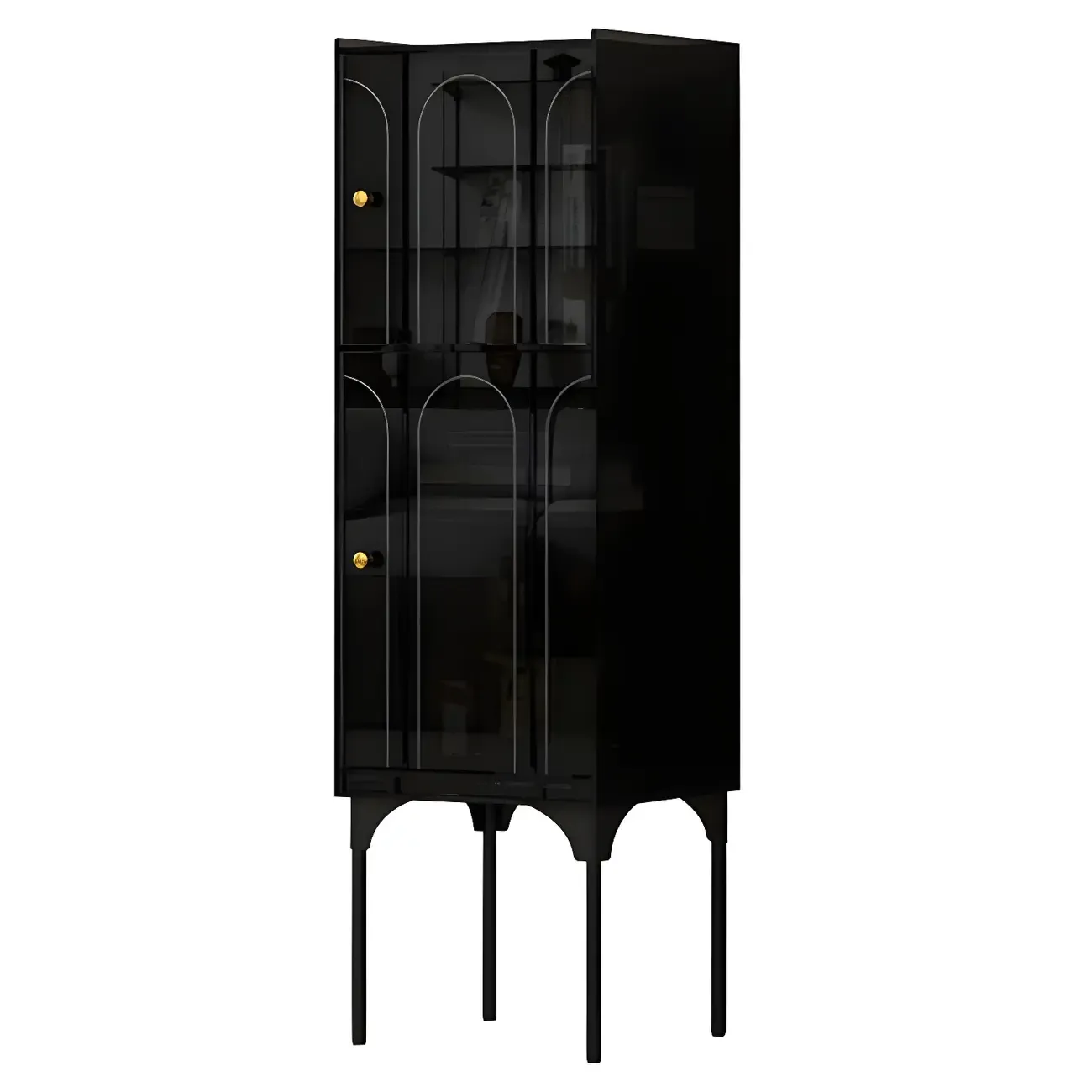 Modern Plastic/Acrylic Sideboard Cabinets with Shelves in Red Image - 9