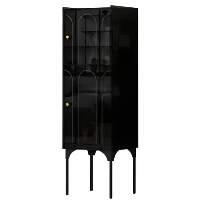 Modern Plastic/Acrylic Sideboard Cabinets with Shelves in Red Image - 9