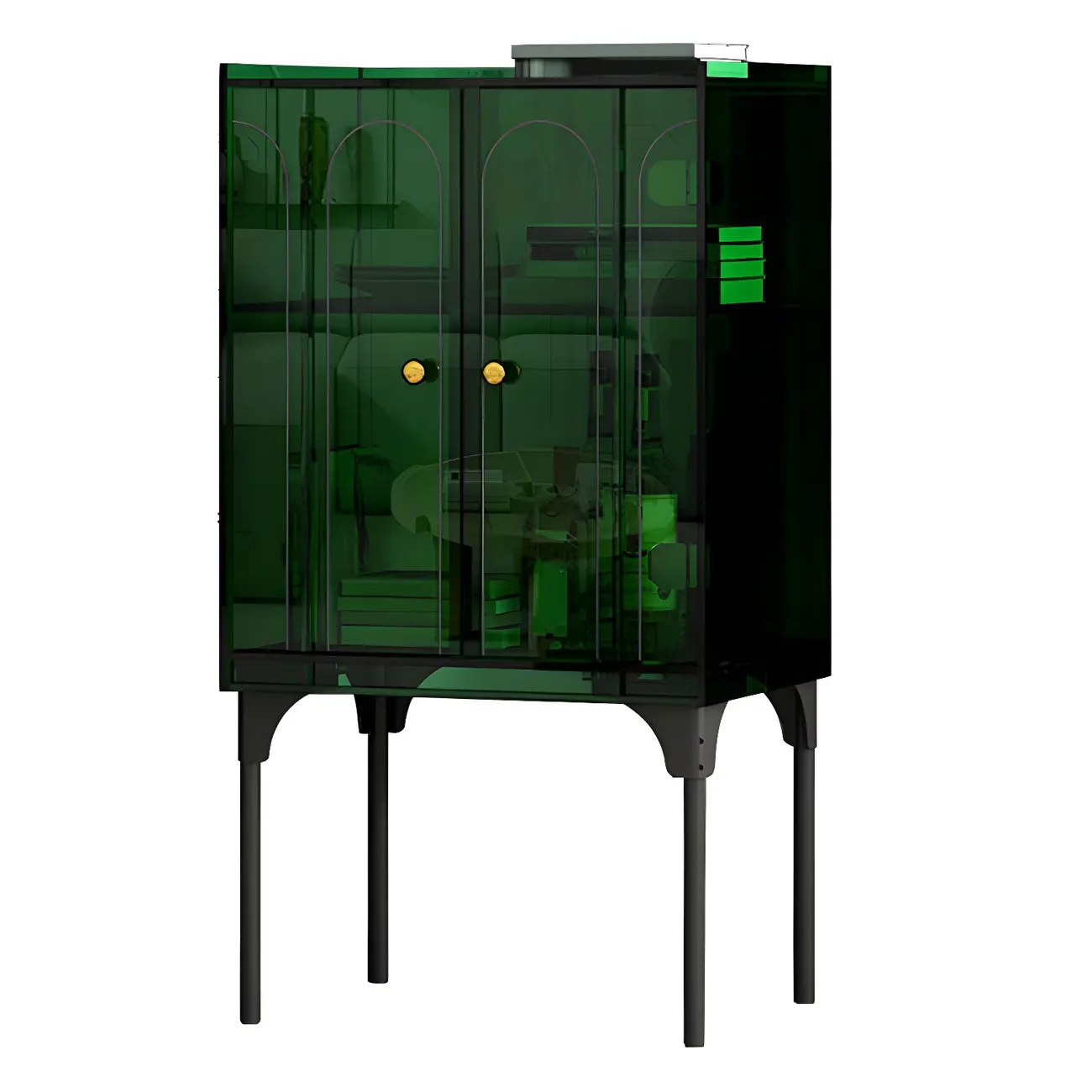 Modern Plastic/Acrylic Sideboard Cabinets with Shelves in Red Image - 11 | homeyfad