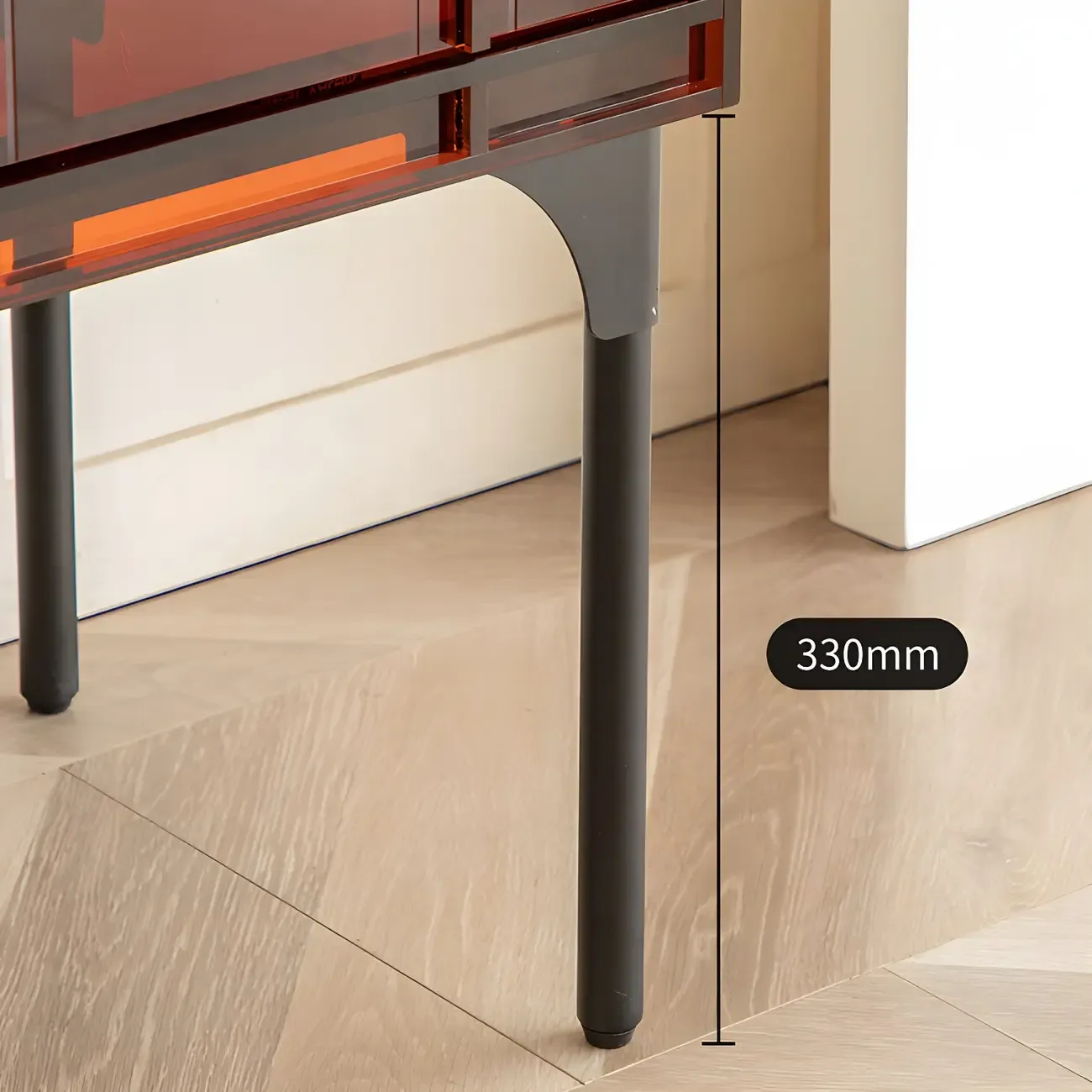 Modern Plastic/Acrylic Sideboard Cabinets with Shelves in Red Image - 13