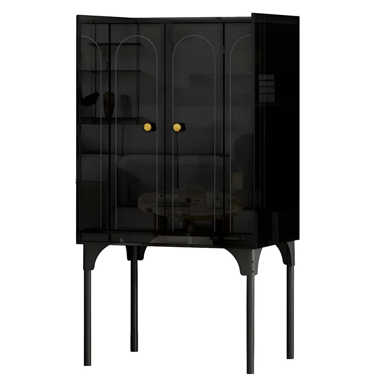 Modern Plastic/Acrylic Sideboard Cabinets with Shelves in Red Image - 14 | homeyfad