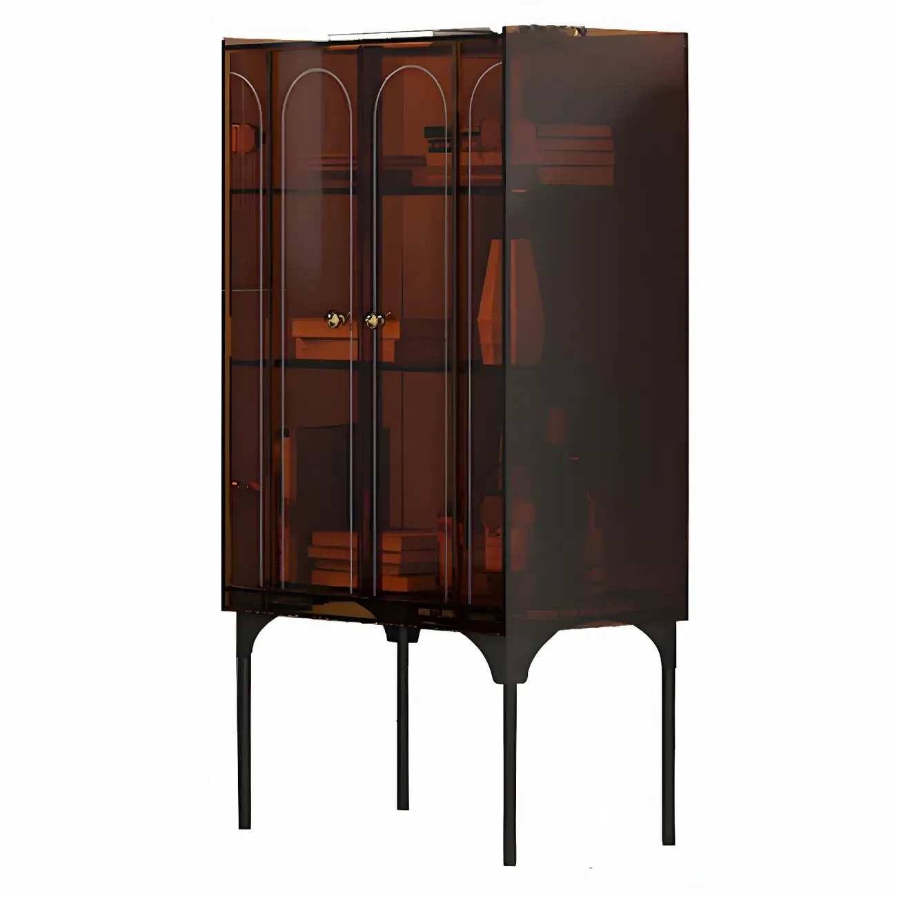 Modern Plastic/Acrylic Sideboard Cabinets with Shelves in Red Image - 17