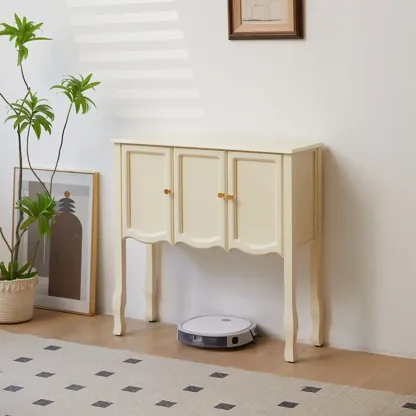 Traditional Brown Wooden Console Table with Drawers Image - 21