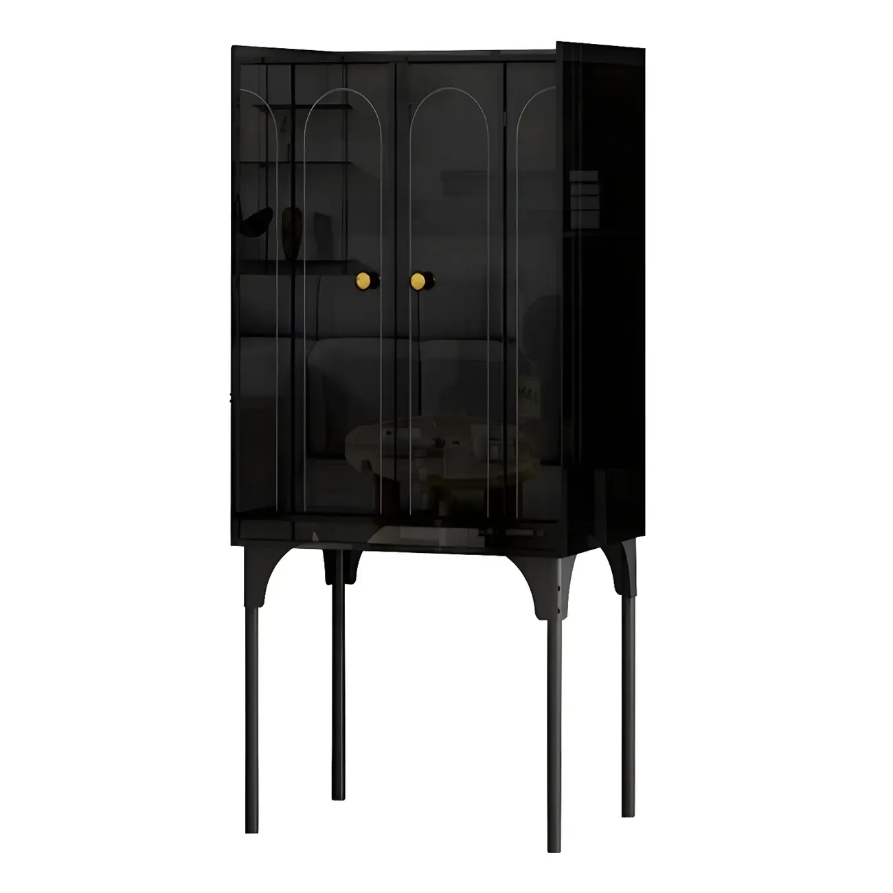 Modern Plastic/Acrylic Sideboard Cabinets with Shelves in Red Image - 18