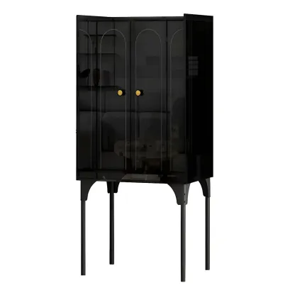 Modern Plastic/Acrylic Sideboard Cabinets with Shelves in Red Image - 18