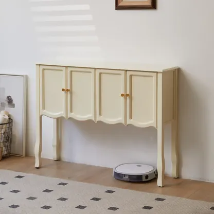Traditional Brown Wooden Console Table with Drawers Image - 23