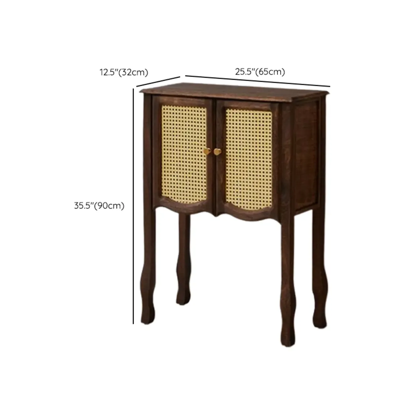 Traditional Brown Wooden Console Table with Drawers #size