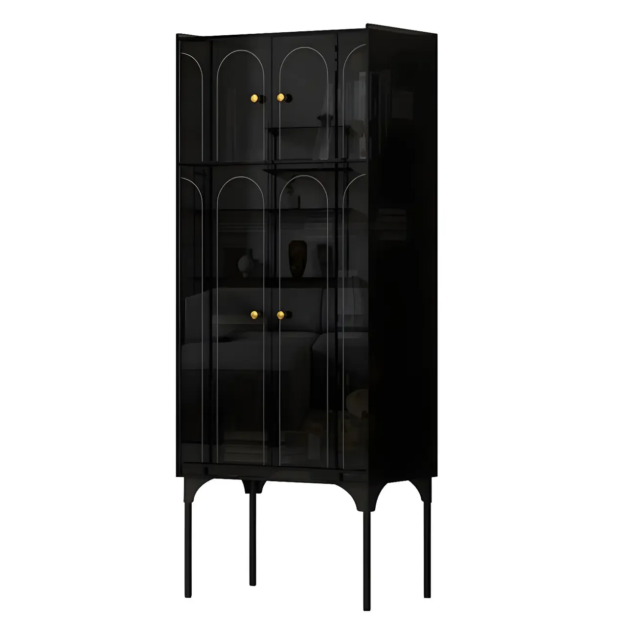 Modern Plastic/Acrylic Sideboard Cabinets with Shelves in Red Image - 21