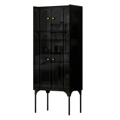 Modern Plastic/Acrylic Sideboard Cabinets with Shelves in Red Image - 21