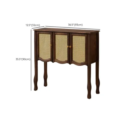 Traditional Brown Wooden Console Table with Drawers Image - 25