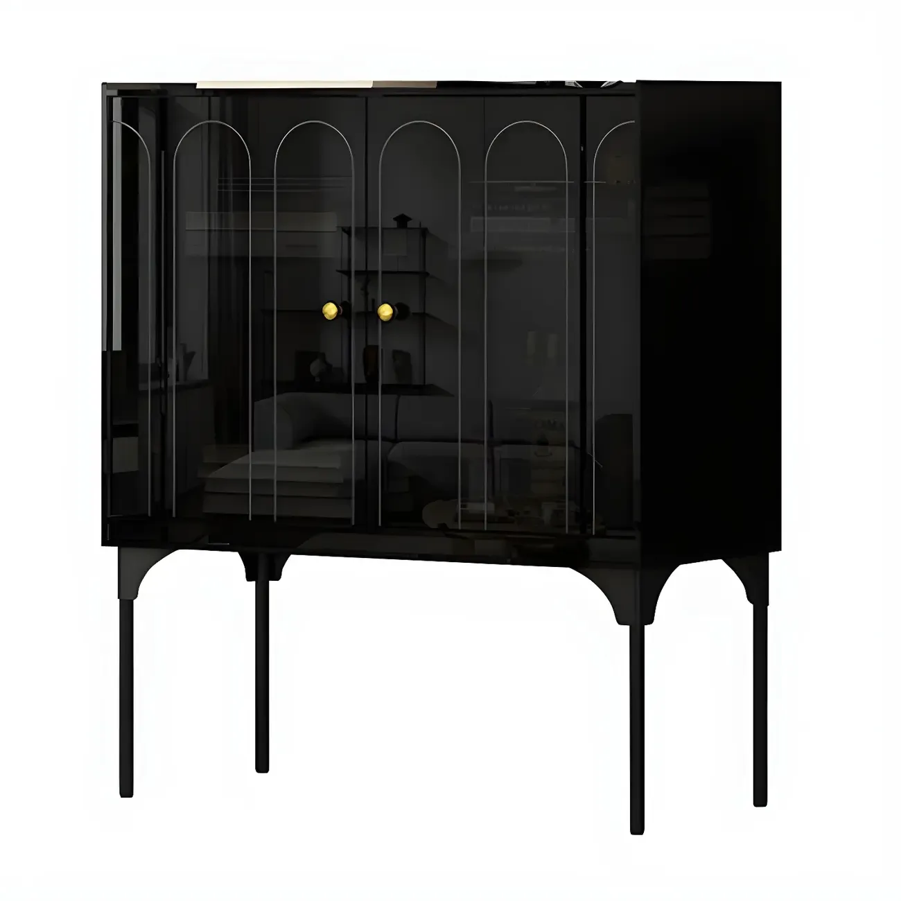 Modern Plastic/Acrylic Sideboard Cabinets with Shelves in Red Image - 23