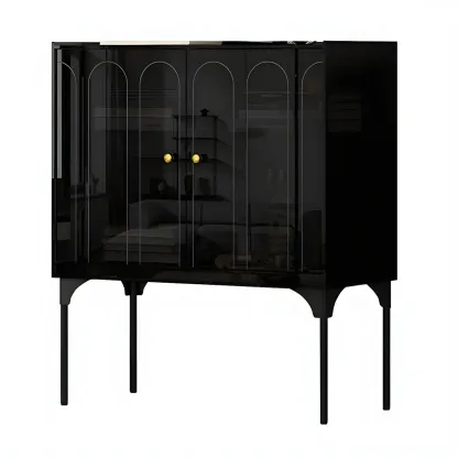 Modern Plastic/Acrylic Sideboard Cabinets with Shelves in Red Image - 23