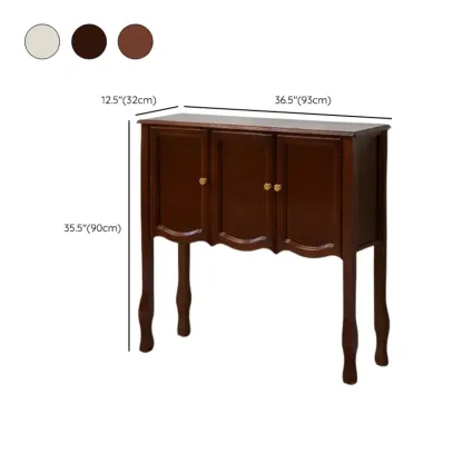 Traditional Brown Wooden Console Table with Drawers Image - 28