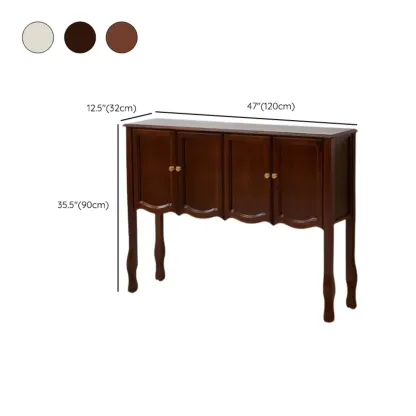 Traditional Brown Wooden Console Table with Drawers Image - 29