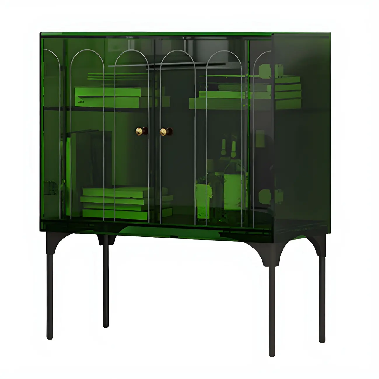 Modern Plastic/Acrylic Sideboard Cabinets with Shelves in Red Image - 27 | homeyfad