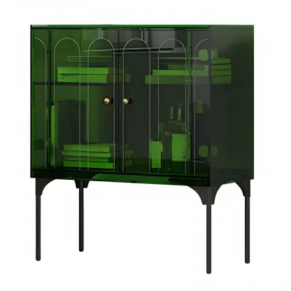 Modern Plastic/Acrylic Sideboard Cabinets with Shelves in Red Image - 27