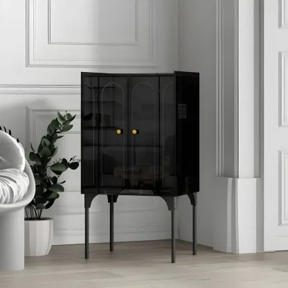 Modern Plastic/Acrylic Sideboard Cabinets with Shelves in Red Image - 28