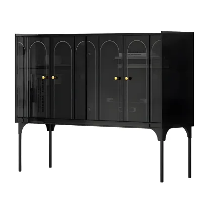 Modern Plastic/Acrylic Sideboard Cabinets with Shelves in Red Image - 29