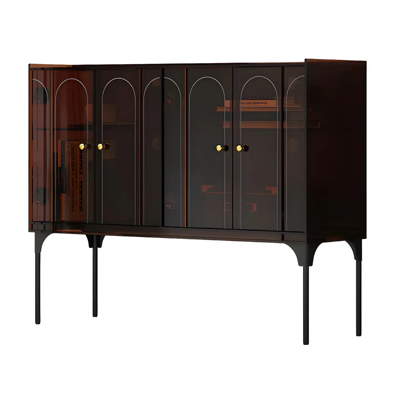 Modern Plastic/Acrylic Sideboard Cabinets with Shelves in Red Image - 31