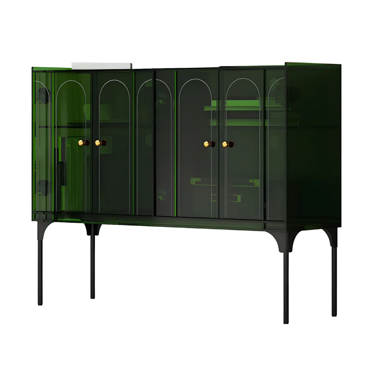 Modern Plastic/Acrylic Sideboard Cabinets with Shelves in Red Image - 32 | homeyfad