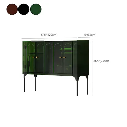 Modern Plastic/Acrylic Sideboard Cabinets with Shelves in Red Image - 40
