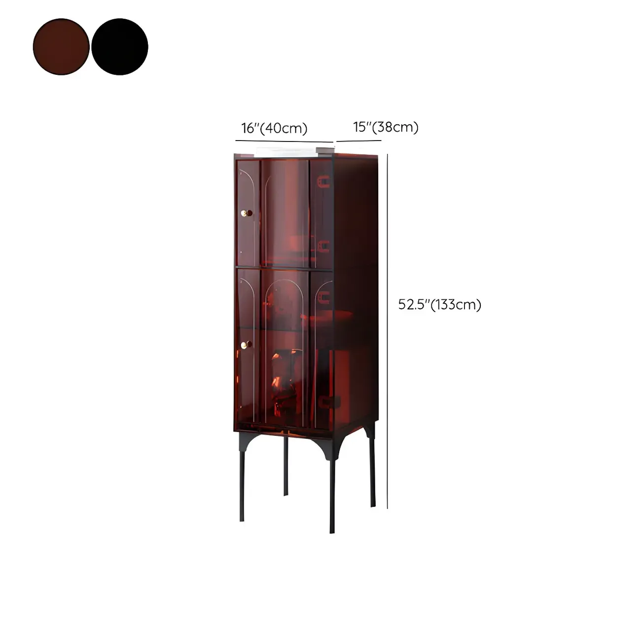 Modern Plastic/Acrylic Sideboard Cabinets with Shelves in Red Image - 42