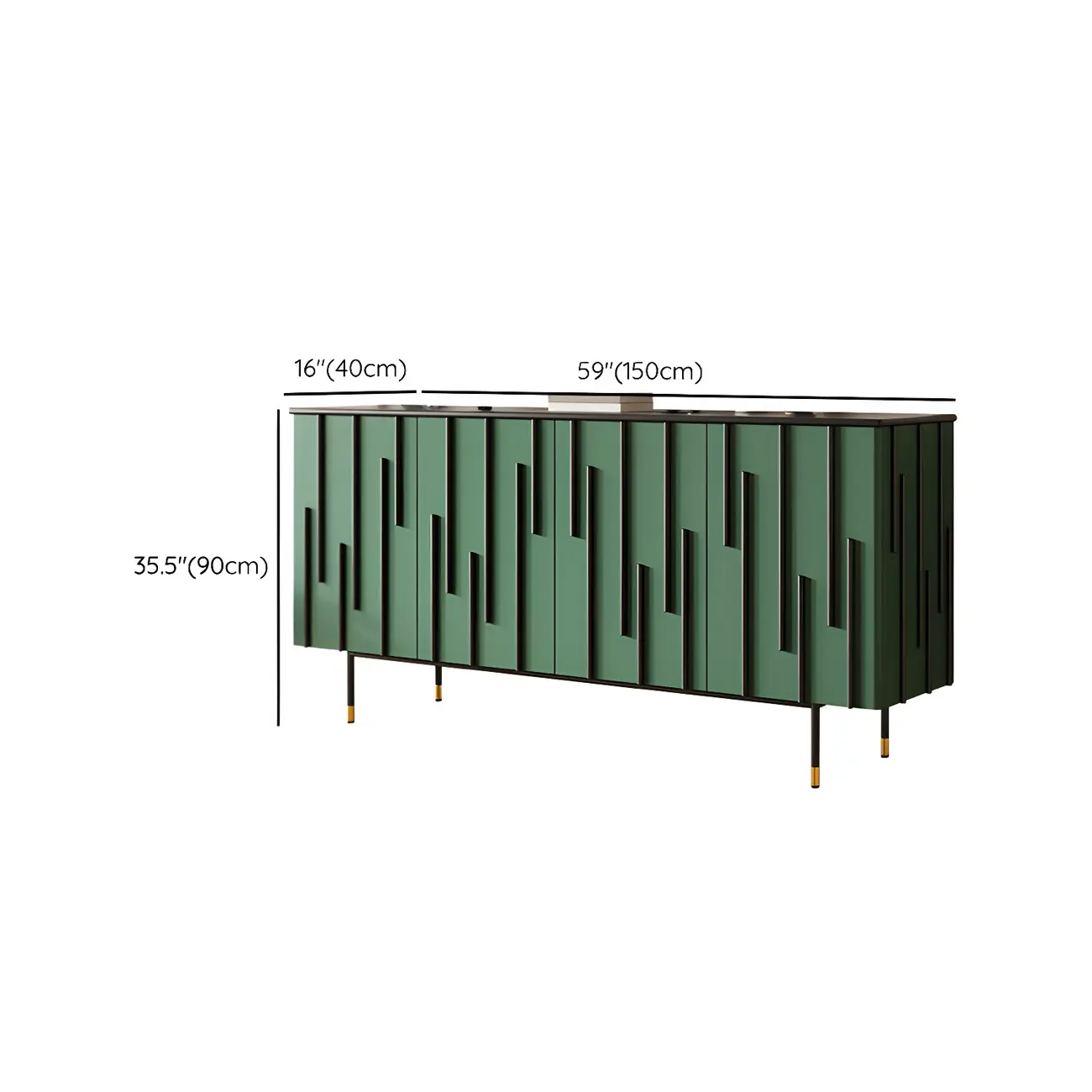 Unique Glam Wooden Sideboard Cabinet in Green/Brown Image - 12 | homeyfad