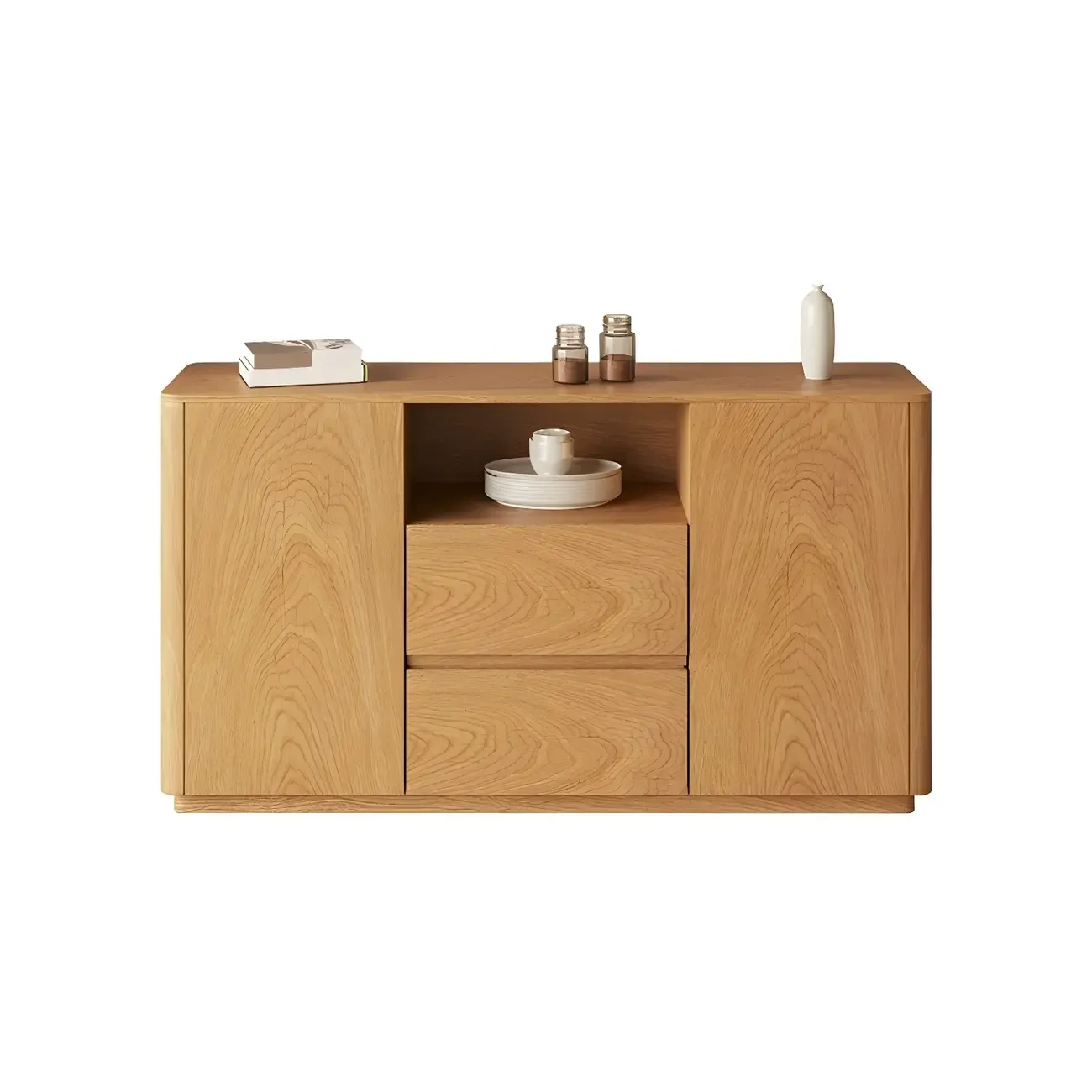 47" Scandinavian Wooden Sideboard with Open Storage | HomeyFad