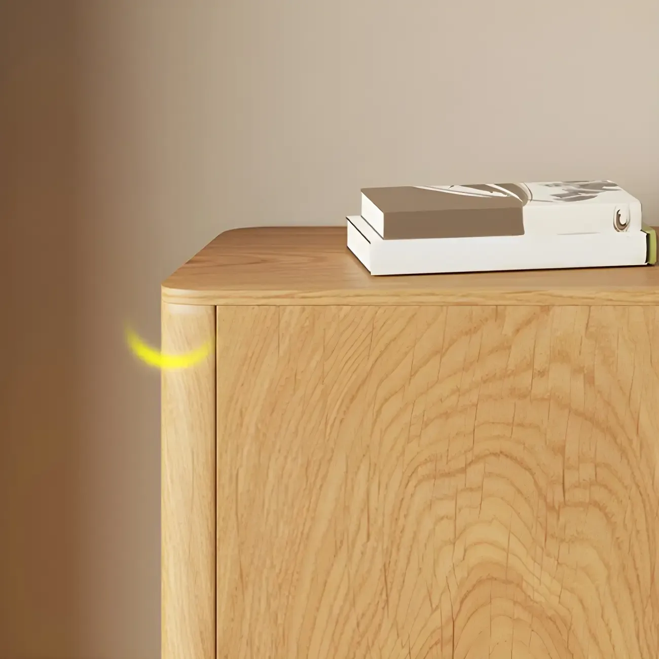 Scandinavian Brown Wooden Sideboard with Open Storage Image - 9